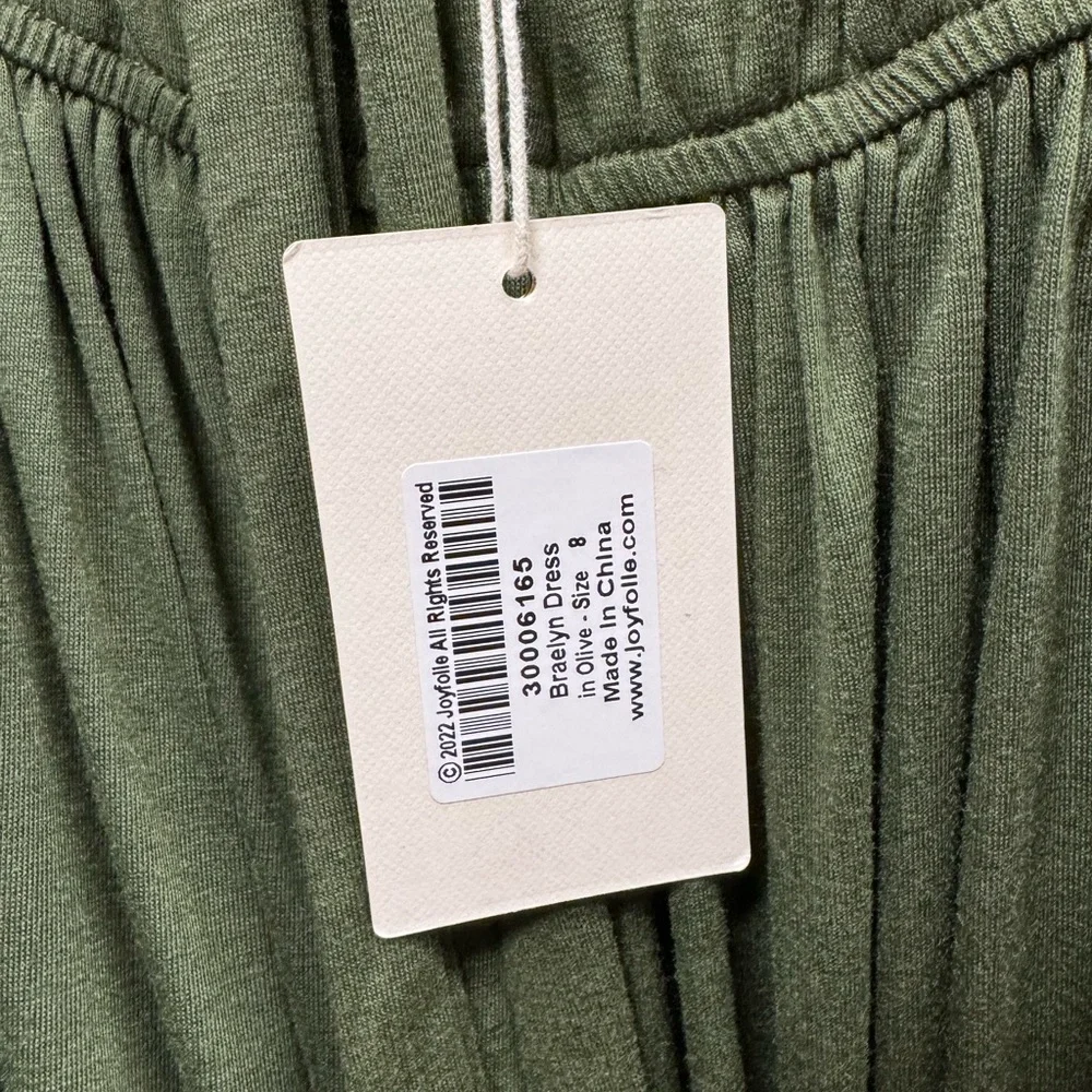 Girls Olive Ruffle Dress - Picture 2 of 8